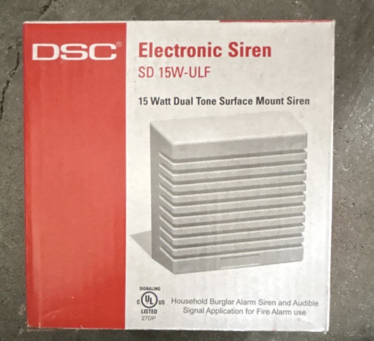 DSC SD 15W-ULF 15 Watt Dual Tone Electronic Surface Mount Siren