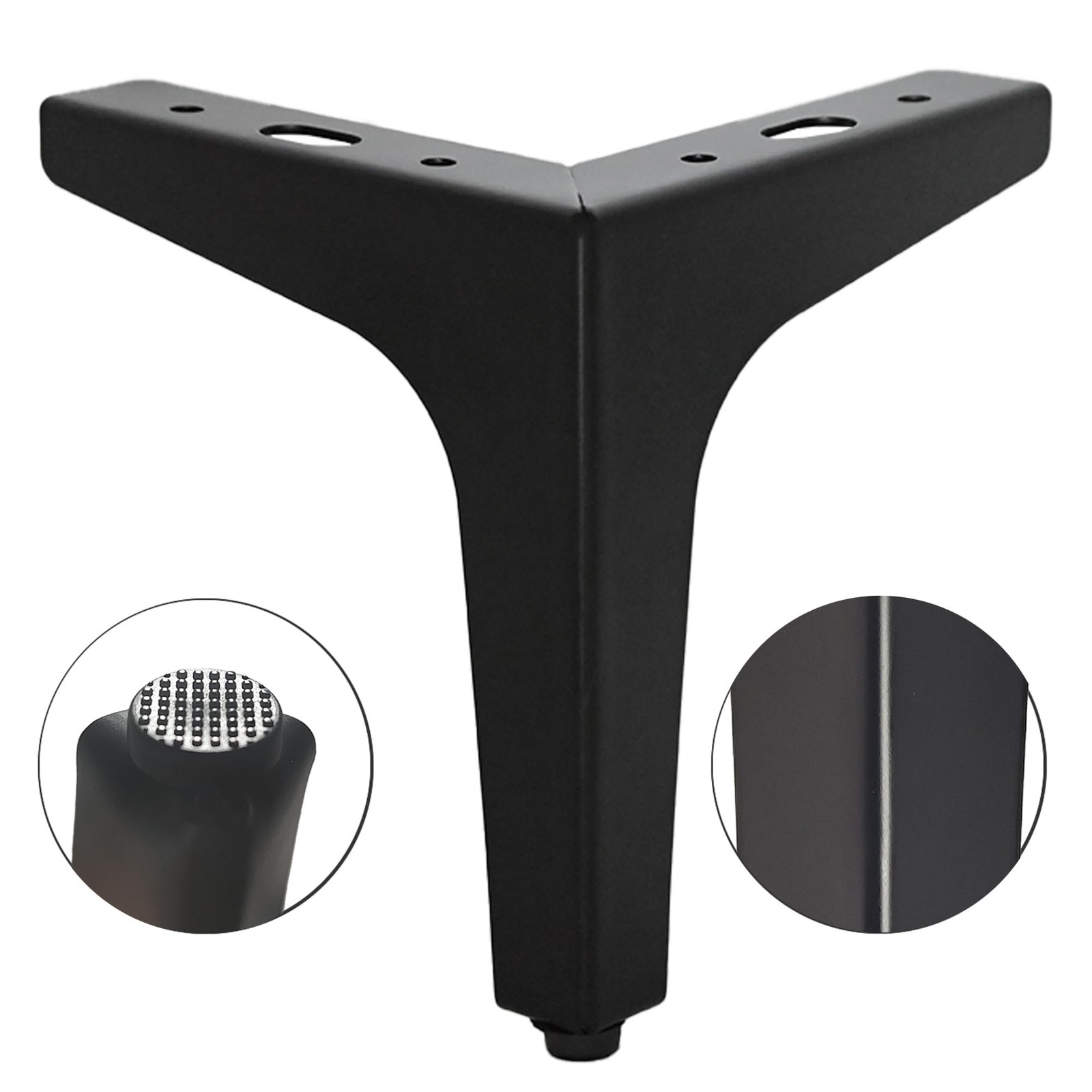 Smaxcn 4 Pack 4" Matte Black Metal Furniture 4 inch (1.4 thick-4pcs),