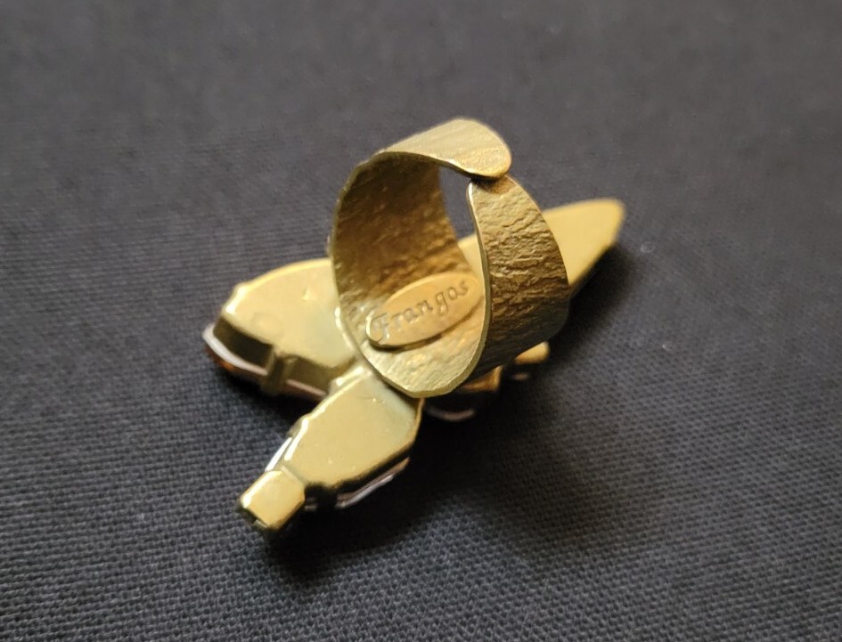 Nikolas Frangos Brass Rhinestone Ring