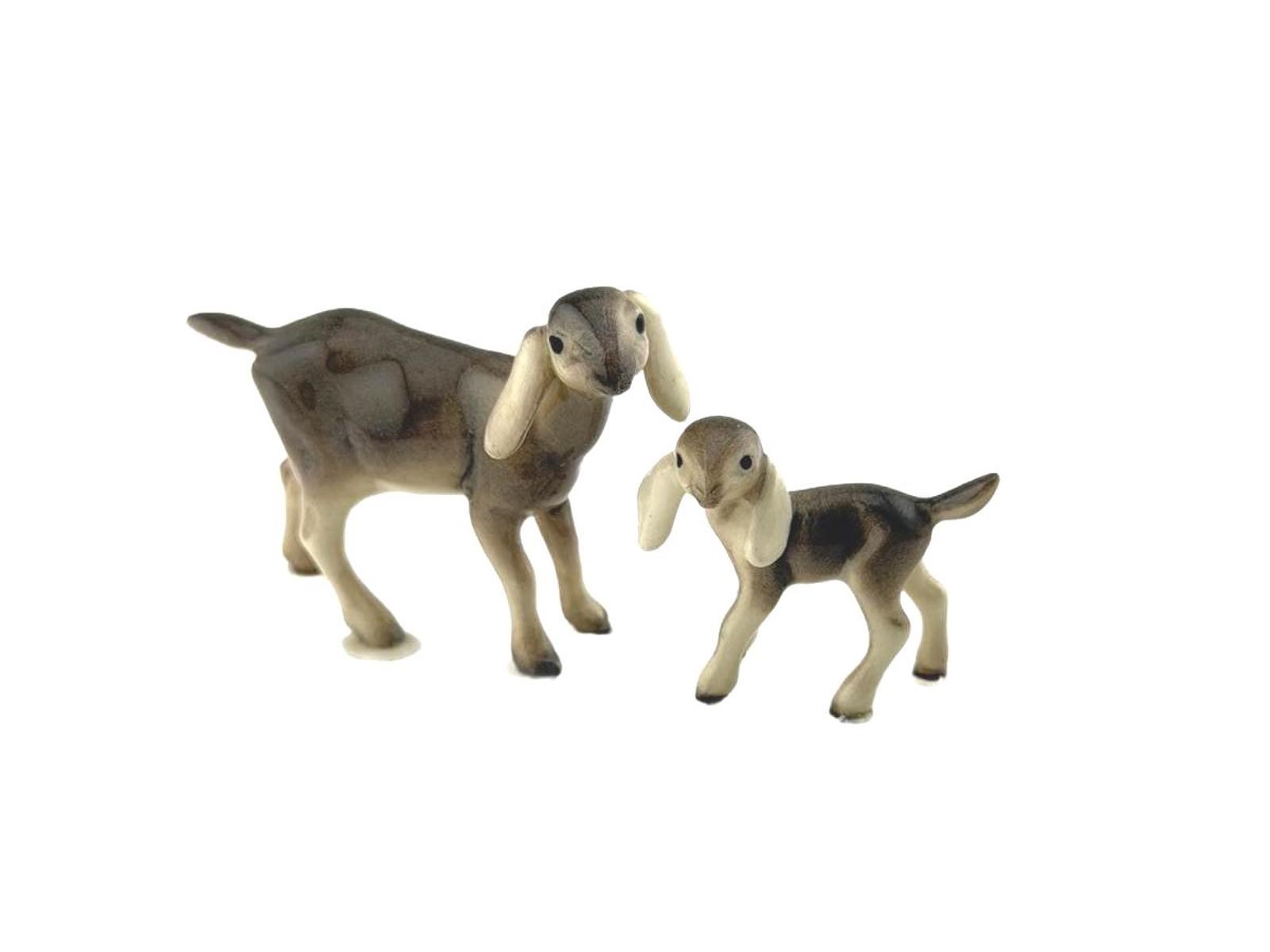Hagen Renaker Vintage Miniature Retired Figurine Mama and Baby Nubian Goats