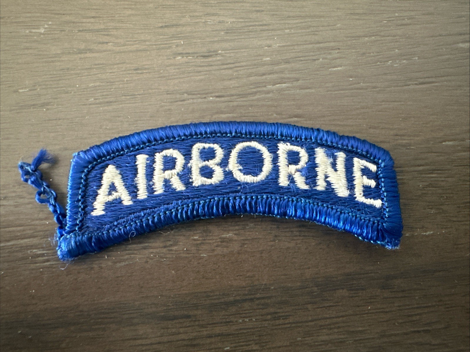 Military AIRBORNE Tab Patch - White On Blue