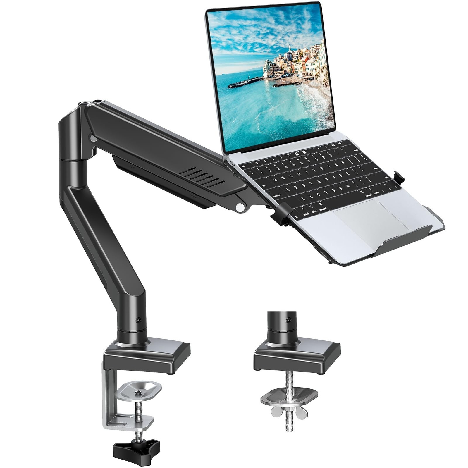 MOUNTUP Laptop Stand for Desk, 2-in-1 Monitor Mount with Laptop Tray Holds 2....