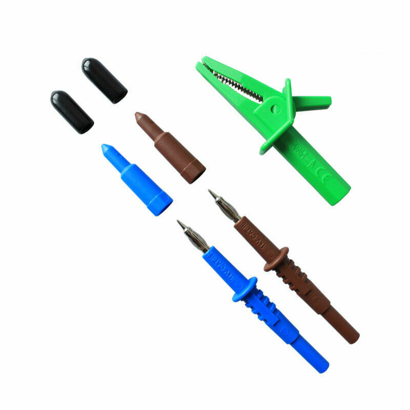Leaderman LDM-105 Crocodile Clip and Probes for Electrical Testing Grn/Brn/Blu