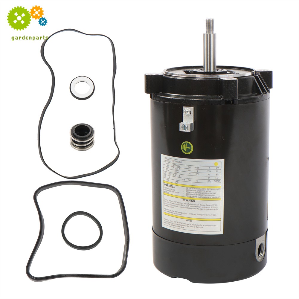 UST1072 3/4 HP Swimming Pool Pump Motor & Seal Kit Round Flange Spa Pump Motor