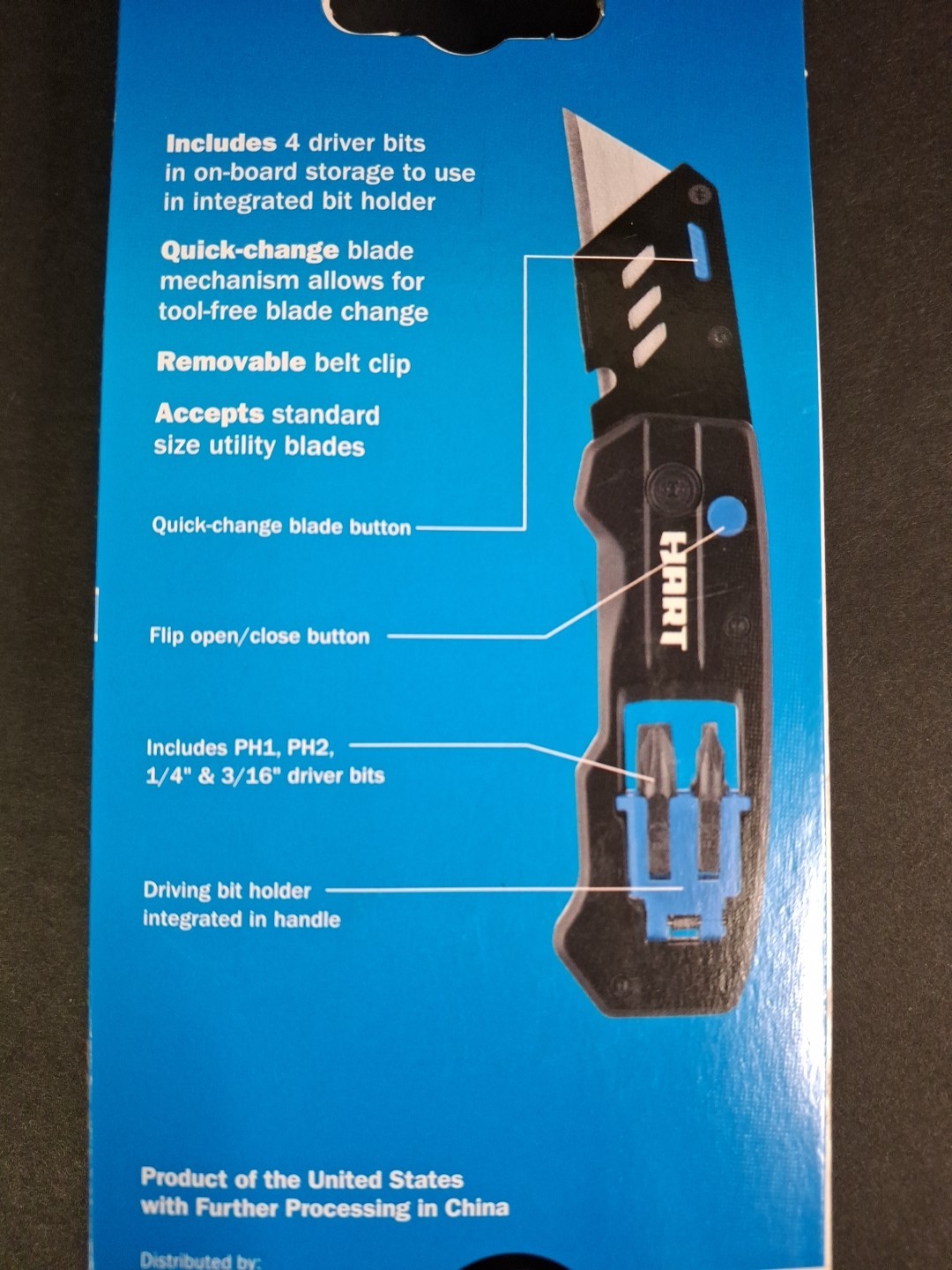 HART Multi-Function Folding Utility Knife w/ Bits & 2pk Sharp Tip Perm Markers