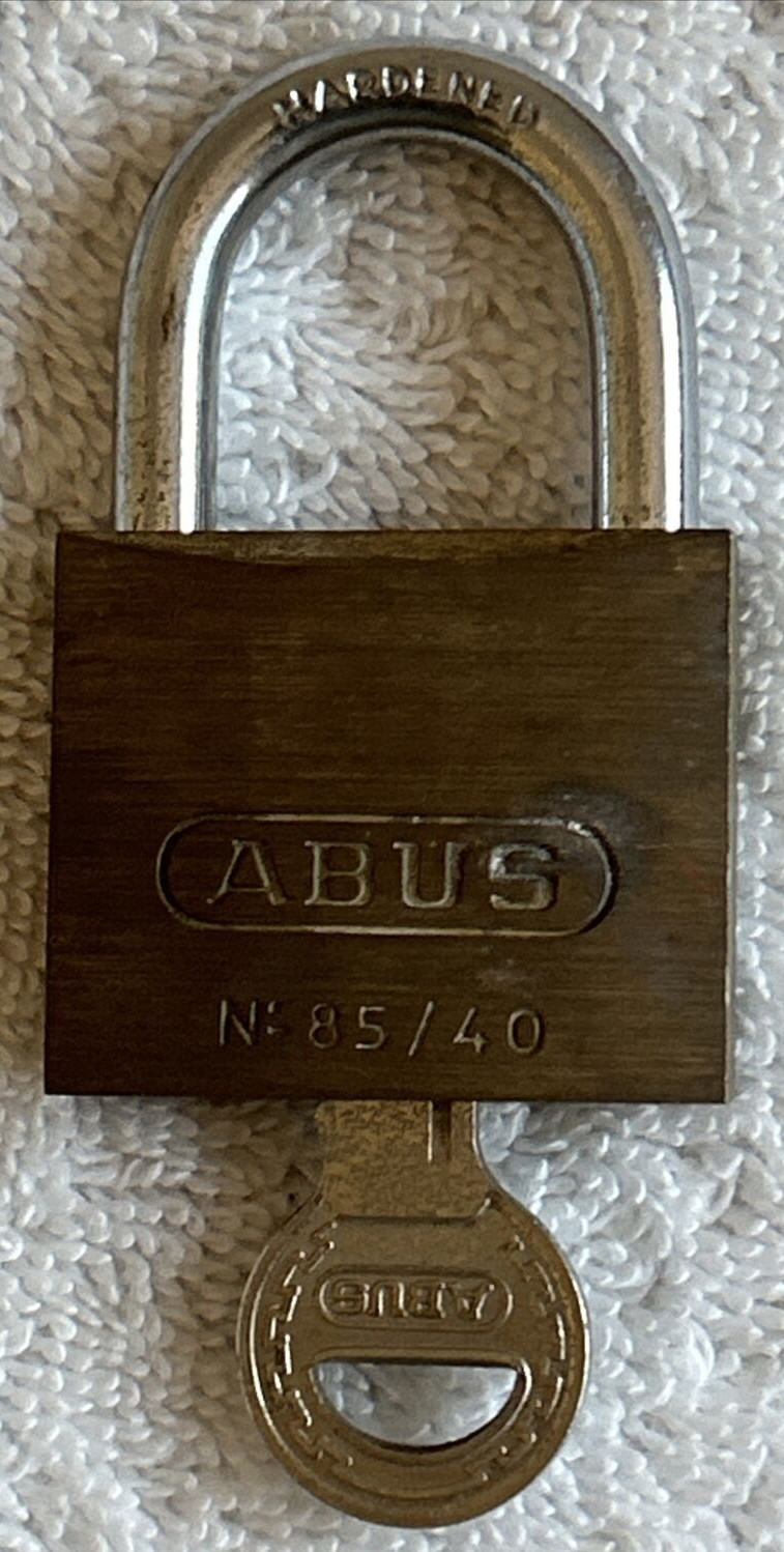 ABUS 85/40 Keyed Padlock Open, Rectangular, Brass Body, Hardened Steel, Germany