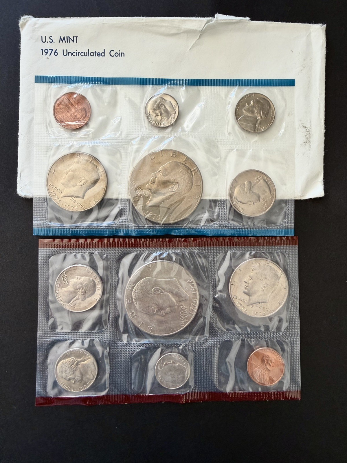 1976 Uncirculated Mint Coin Set P and D Mints with OGP **Actual Set Pictured**