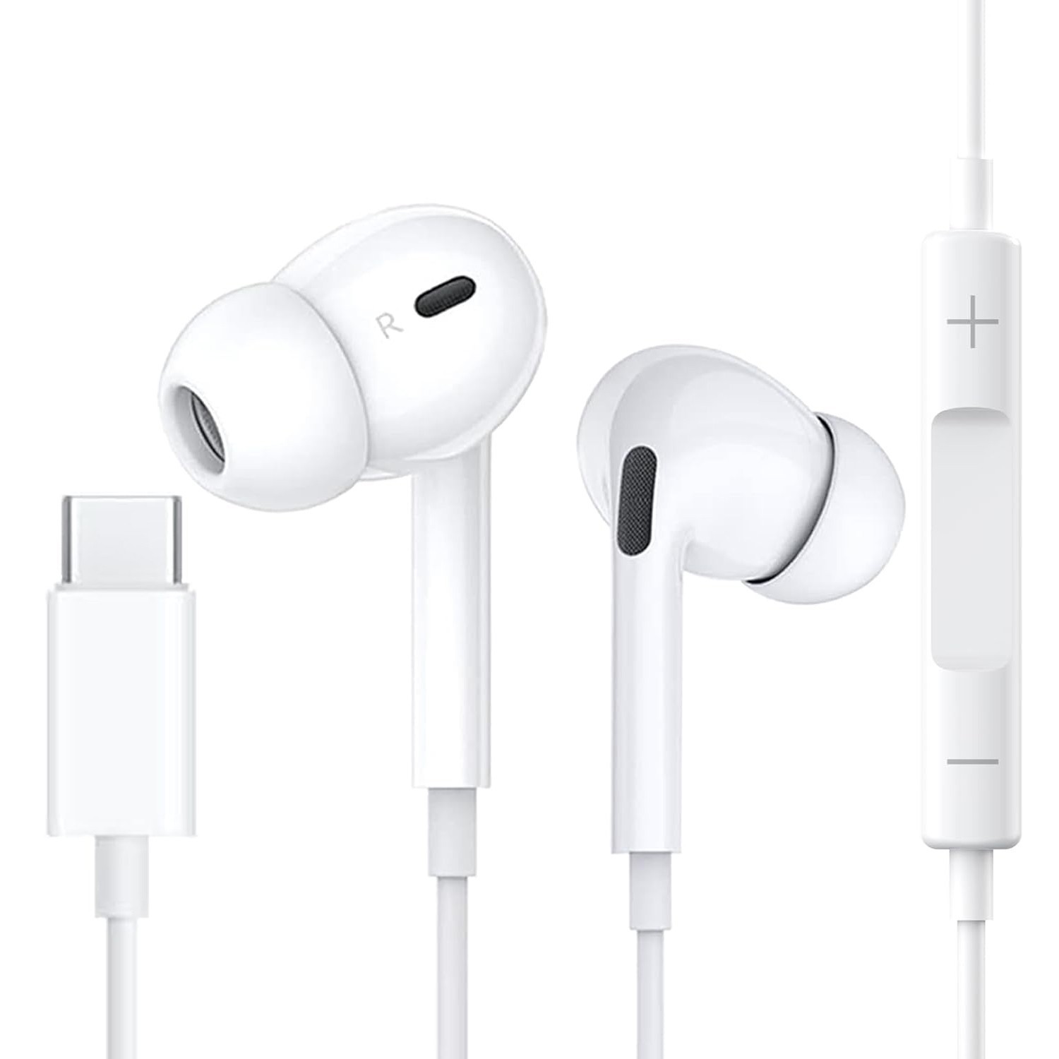 USB-C Type C Wired Headphones Earbuds for iPhone 17 16 15 Pro Max Plus