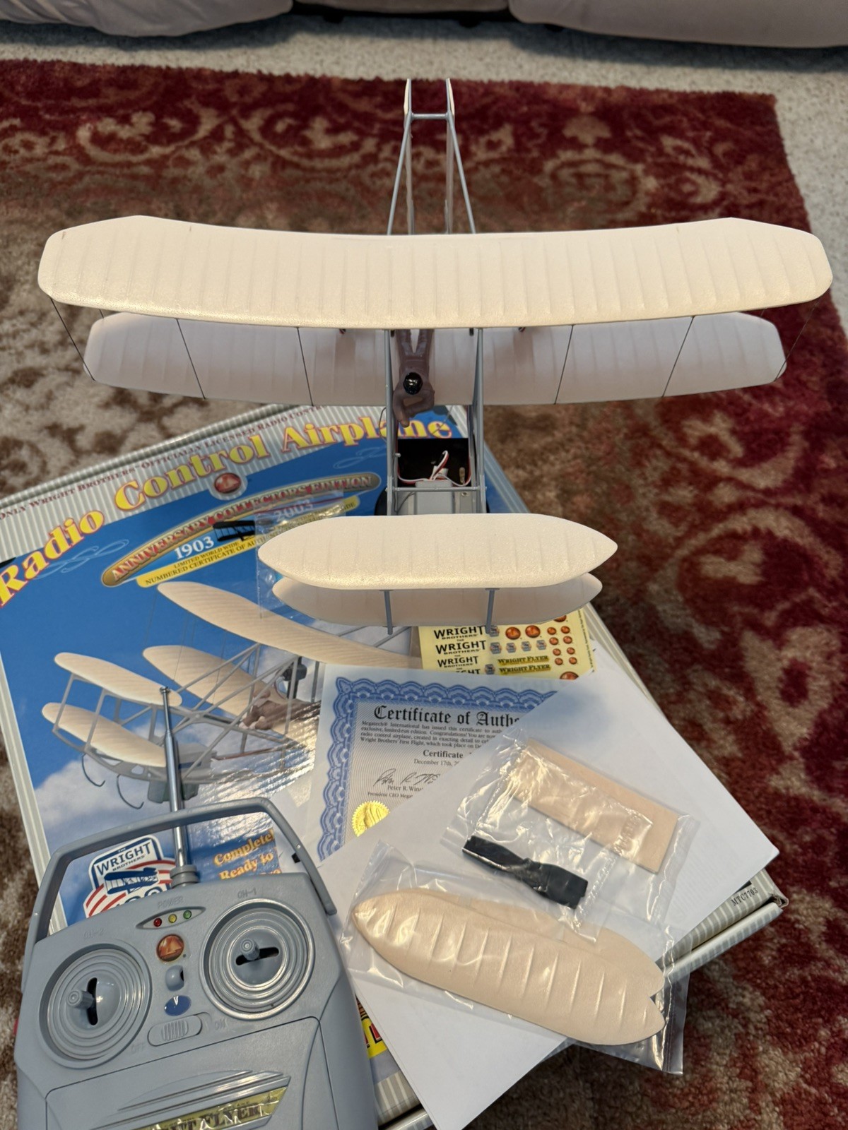 Wright Flyer 1903 Centennial RC Airplane Complete w/ Box Transmitter COA Extras