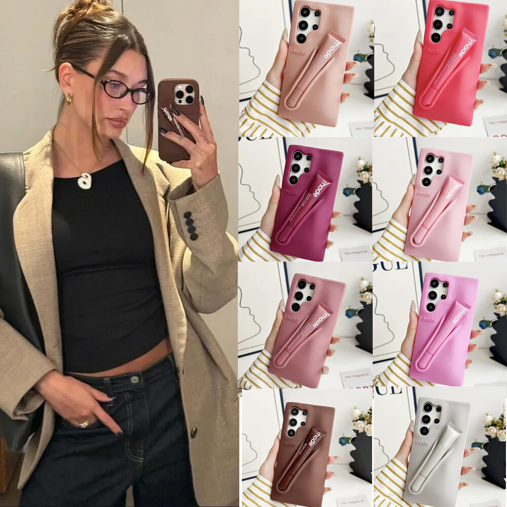 Soft Silicone DIY Lipstick Phone Case For Samsung Galaxy S24 S25 Ultra S23 Plus