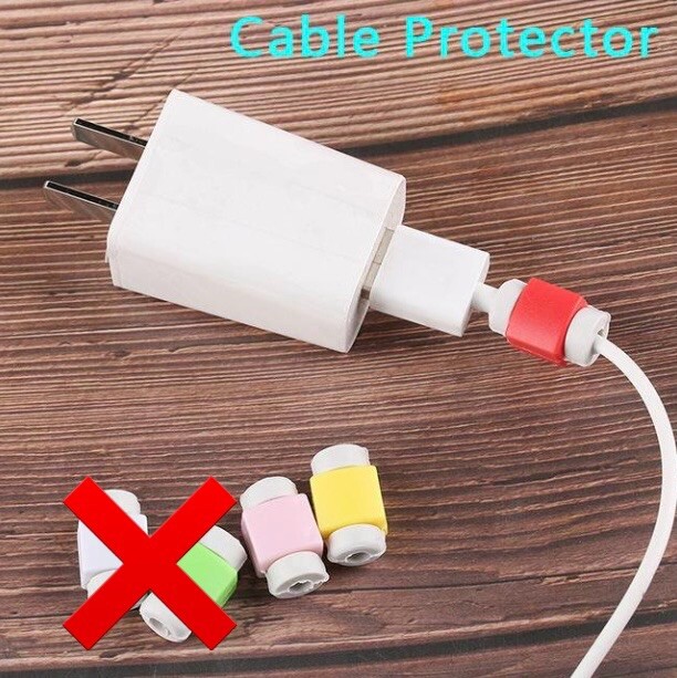 10pcs Colorful USB Charging Cable Line Protectors - Red/Pink/Yellow