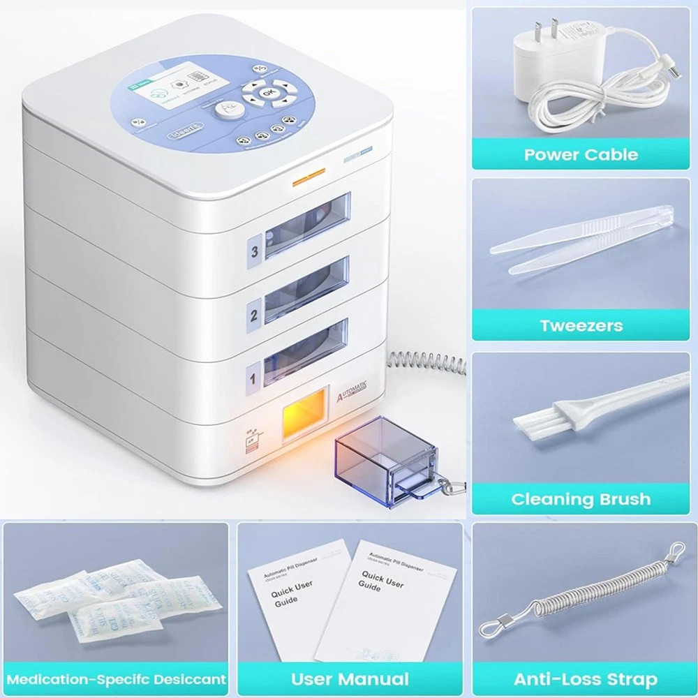 Automatic Pill Dispenser 42-Day Pill Organizer Smart Pill Organizer 3-Tray – App