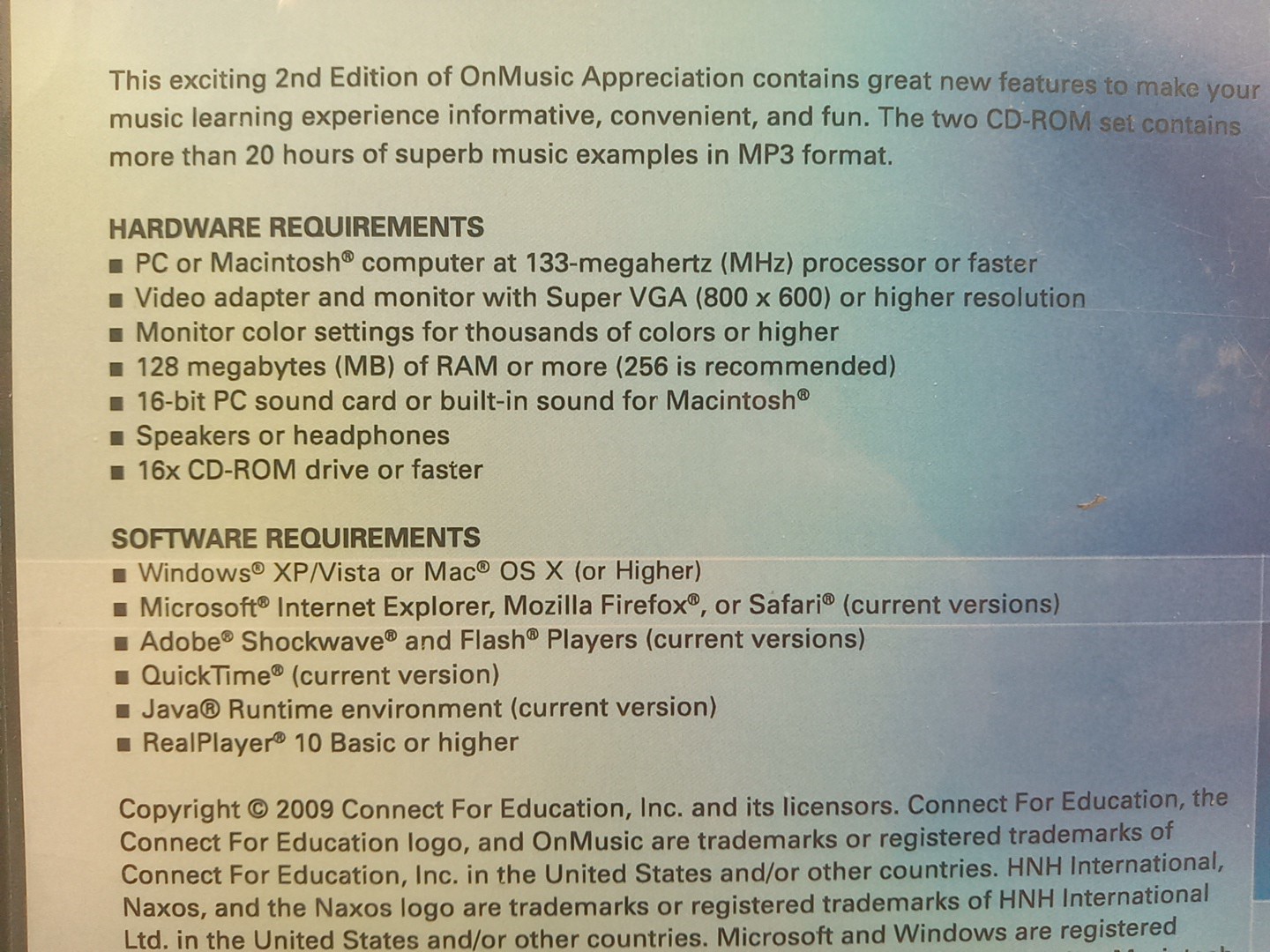 OnMusic Appeciation - 2nd Edition (PC CD Rom, 2009)