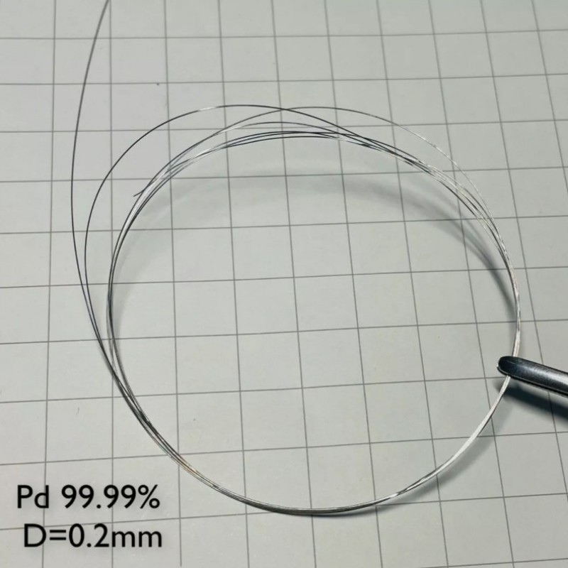 1 PCS 99.95% Pure Palladium Wire Pd Diameter 0.2mm, Length 100mm