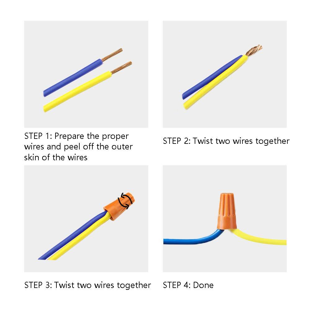 240 Pcs Electrical Wire Connectors Screw [orange, yellow, grey, red, blue]