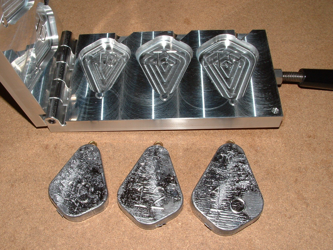 Saltwater No Roll Sinker mold 10,12,16oz CNC Aluminum Freshwater Catfish
