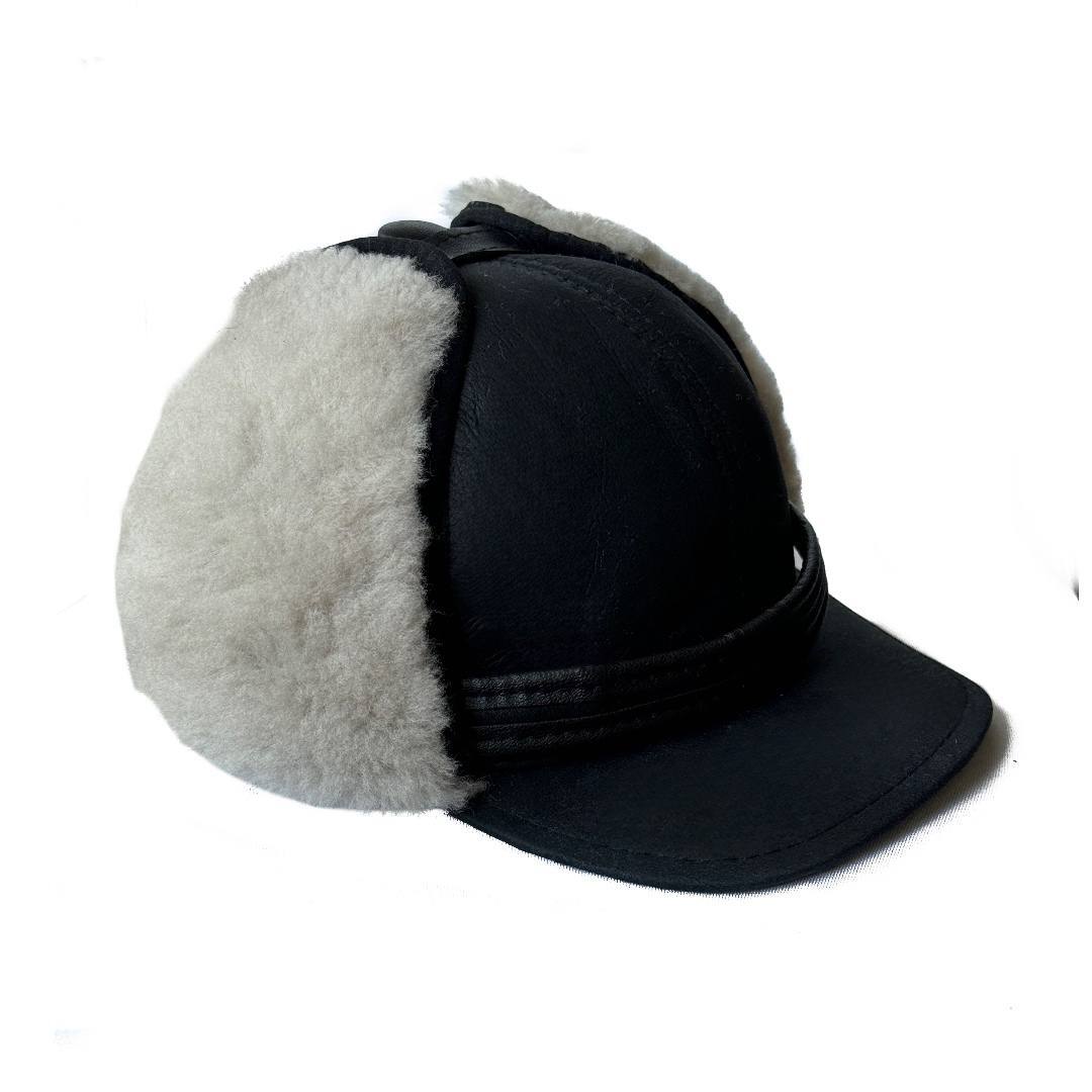 Men's FUR WINTER HAT Sheepskin Shearling LEATHER TRAPPER USHANKA Hat M-XXXL