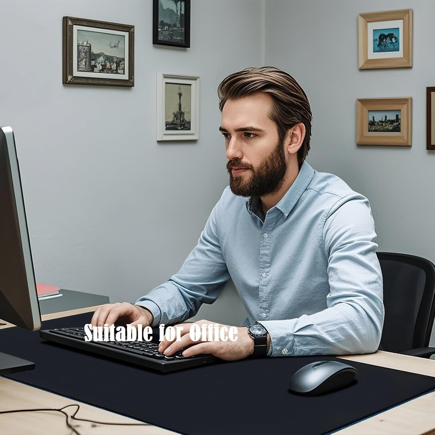 Large Gaming Desk Mouse Pads, XXL 35.4 x 15.7In Computer Desk Cover Matt for ...