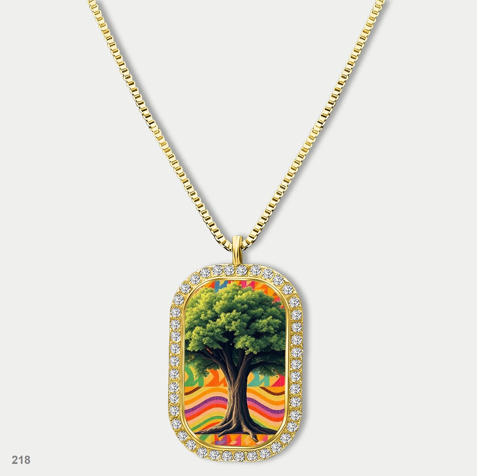 Stunning Colorful Tree of Life Pendant Necklace Chain Photo Dog Tag Chain Gift D