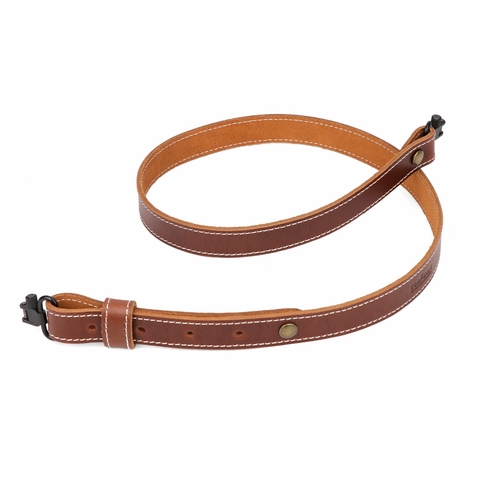 Tourbon Leather Rifle Gun Sling Shotgun Sling Strap / Brown_Adjust with Swivels