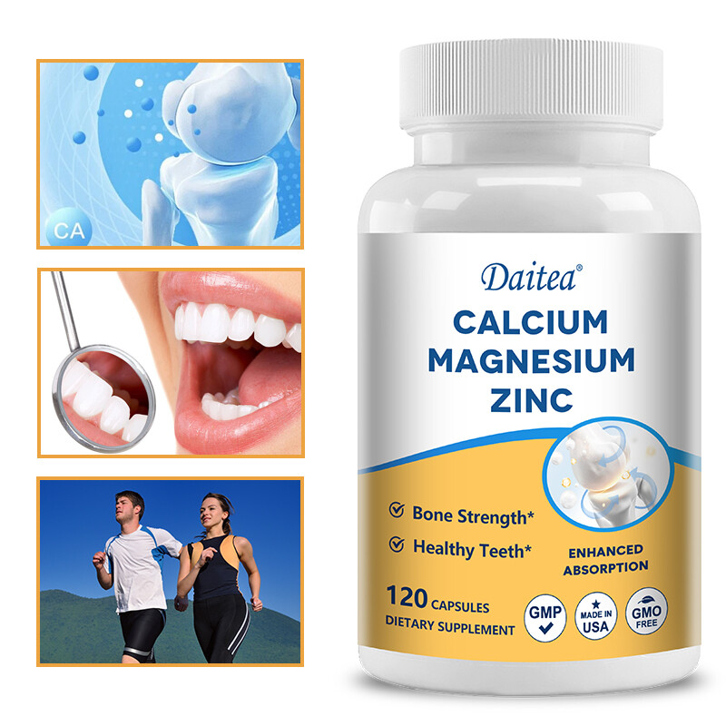 Calcium Magnesium Zinc 1525mg Promote Bones Teeth Muscle Healthy 120 Capsules