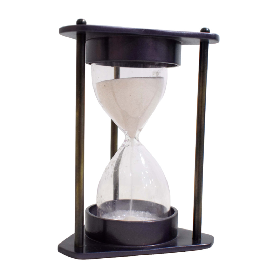 Modern Minimalism Classic Function: Triangle Sand Timer w/ Gleaming White Sand