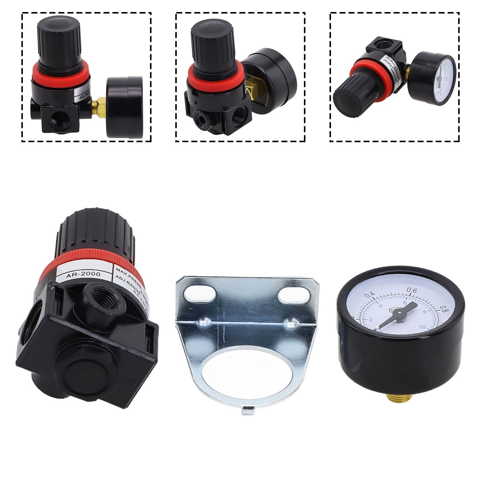 Adjustable Air Compressor Regulator with 1/4 NPT for DIY Projects
