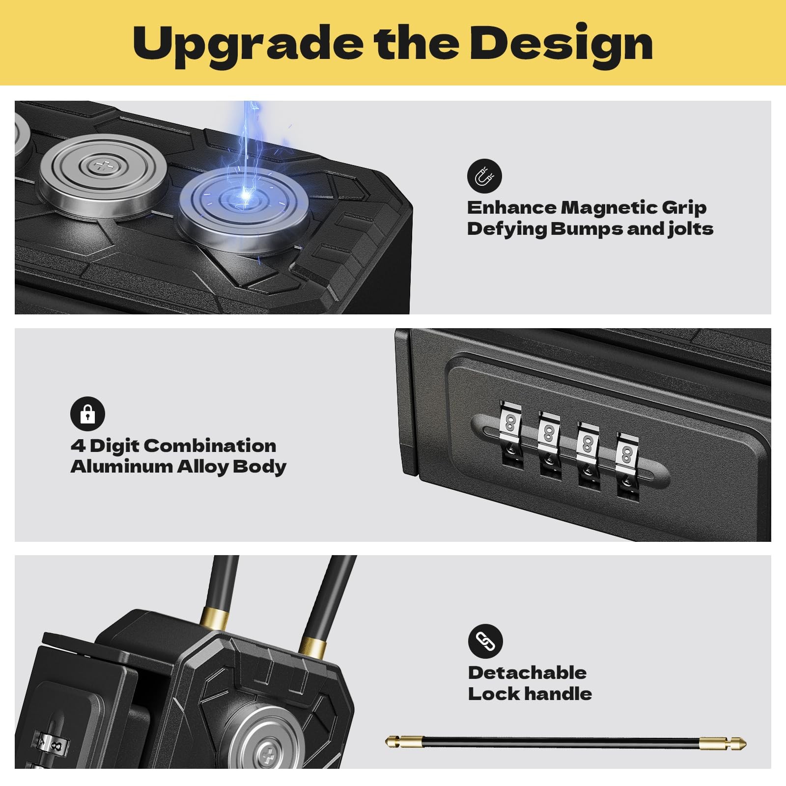 Magnetic Key Lock Box,Magnetic Holder Under car,Magnetic Regular, Dark
