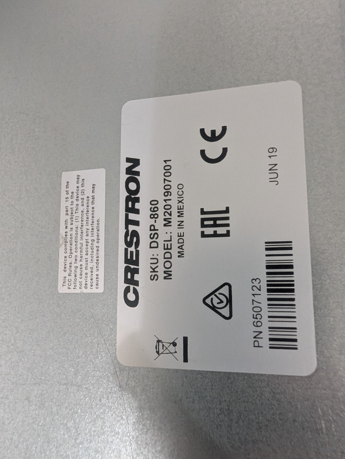 Crestron DSP-860 Avia™ 8x6 Digital Signal Processor