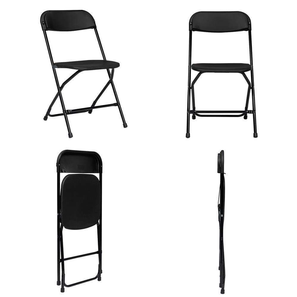 10PCS Black High Quality Commercial Wedding Stackable Folding Steel Chairs Party