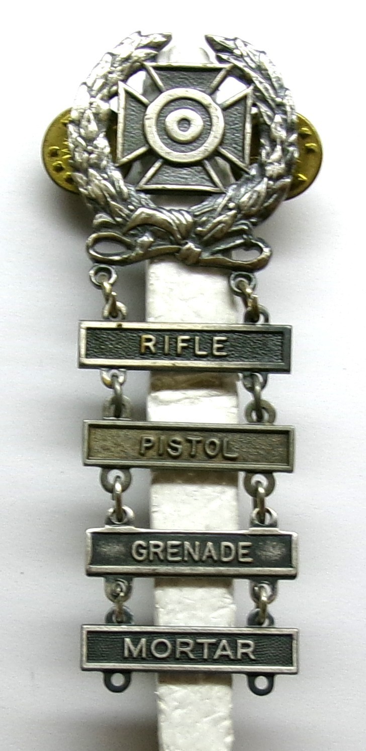 Army Basic Qualification Expert Badge RIFLE PISTOL GRENADE & MORTAR BARS