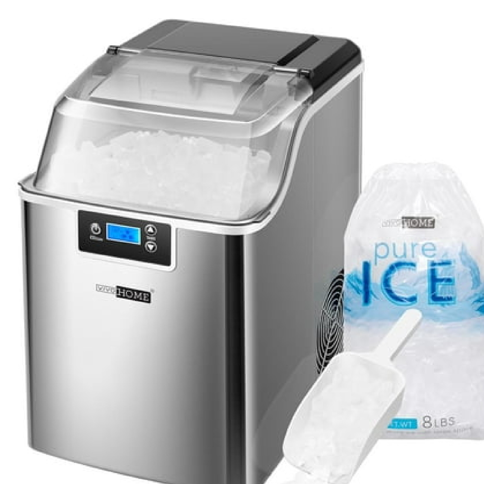 SPECSTAR X003KYQ70L Nugget Ice Maker Machine Countertop Ice Maker with Hand