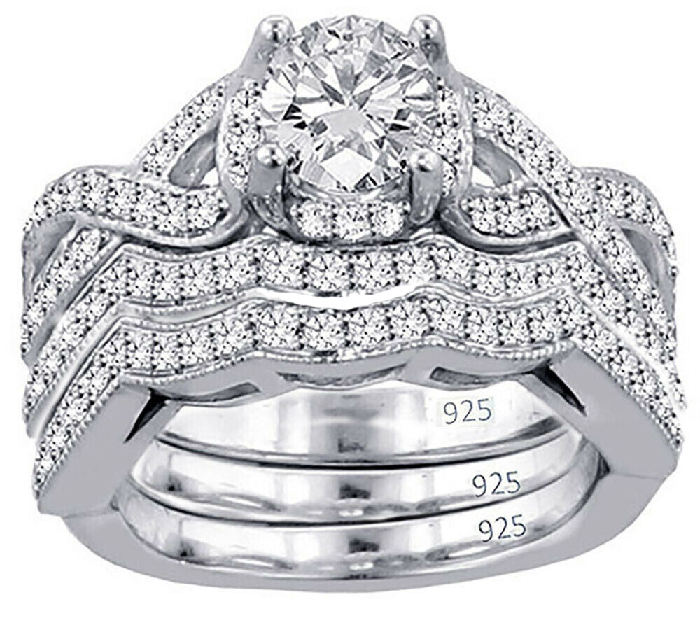Silver Ring Real 925 Sterling Women  jewelry set Natural Band Girl USA Seller