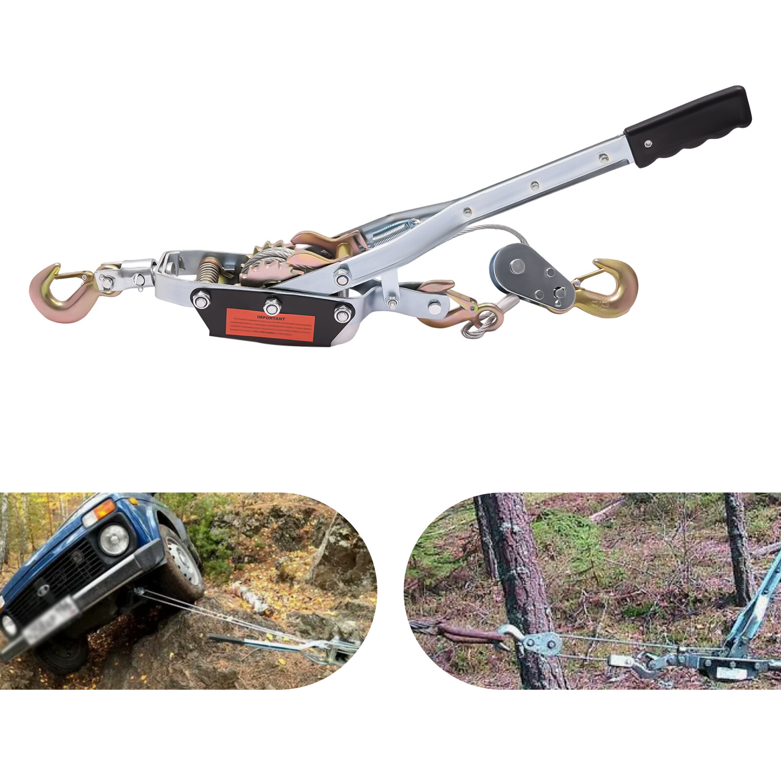 5 Ton /11023 lbs Puller Heavy Duty Cable Winch Power Tightener Puller w/ Hooks