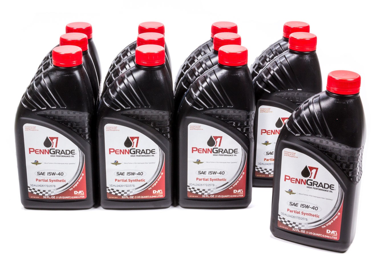 PennGrade Motor Oil - High Zinc - 15W40 - Semi-Synthetic - 1 qt - Set of 12