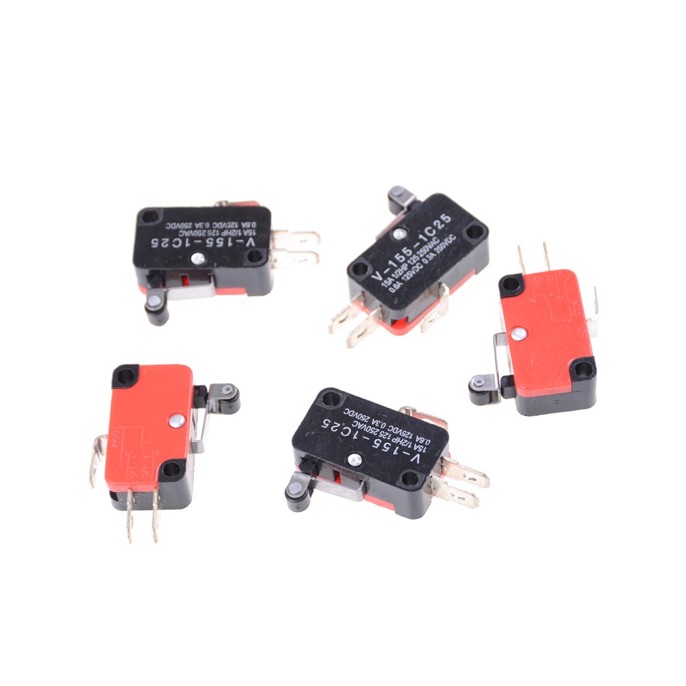 5Pcs SPDT V-155-1C25 Short Hinge Roller Lever Control Limit Micro Switch I1 GA