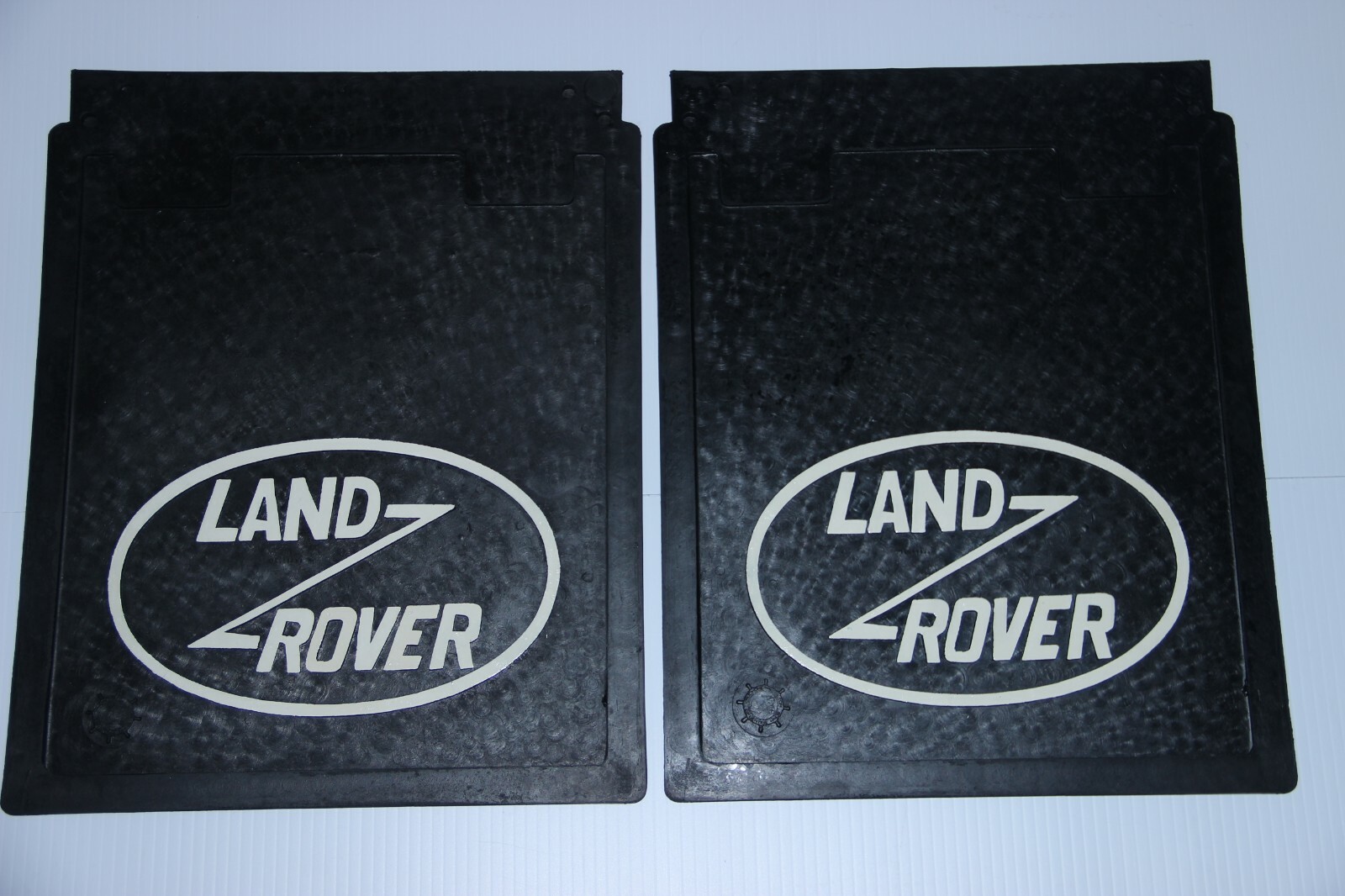 fits Land Rover Defender Rear Mud Flaps Guard Set (White Logo) Mudflaps