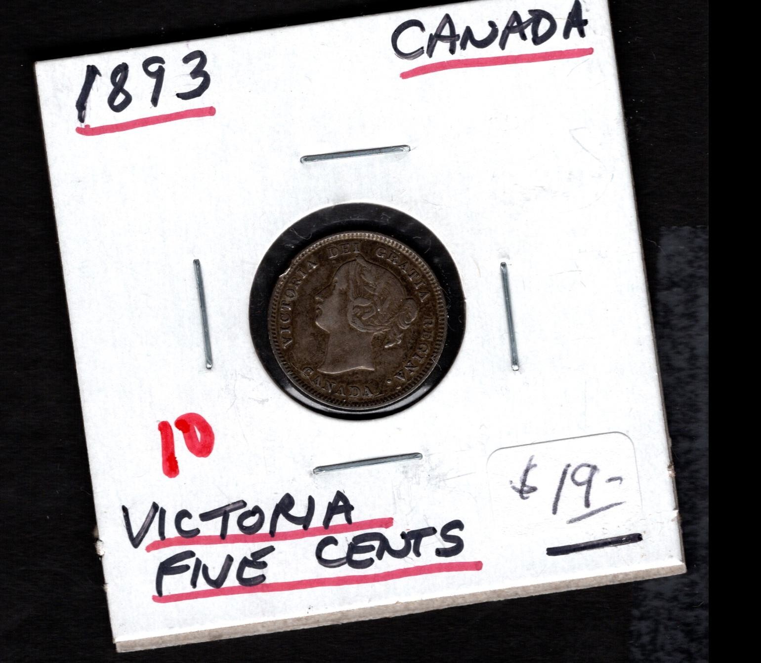 1893- Canada- Victoria Five Cents