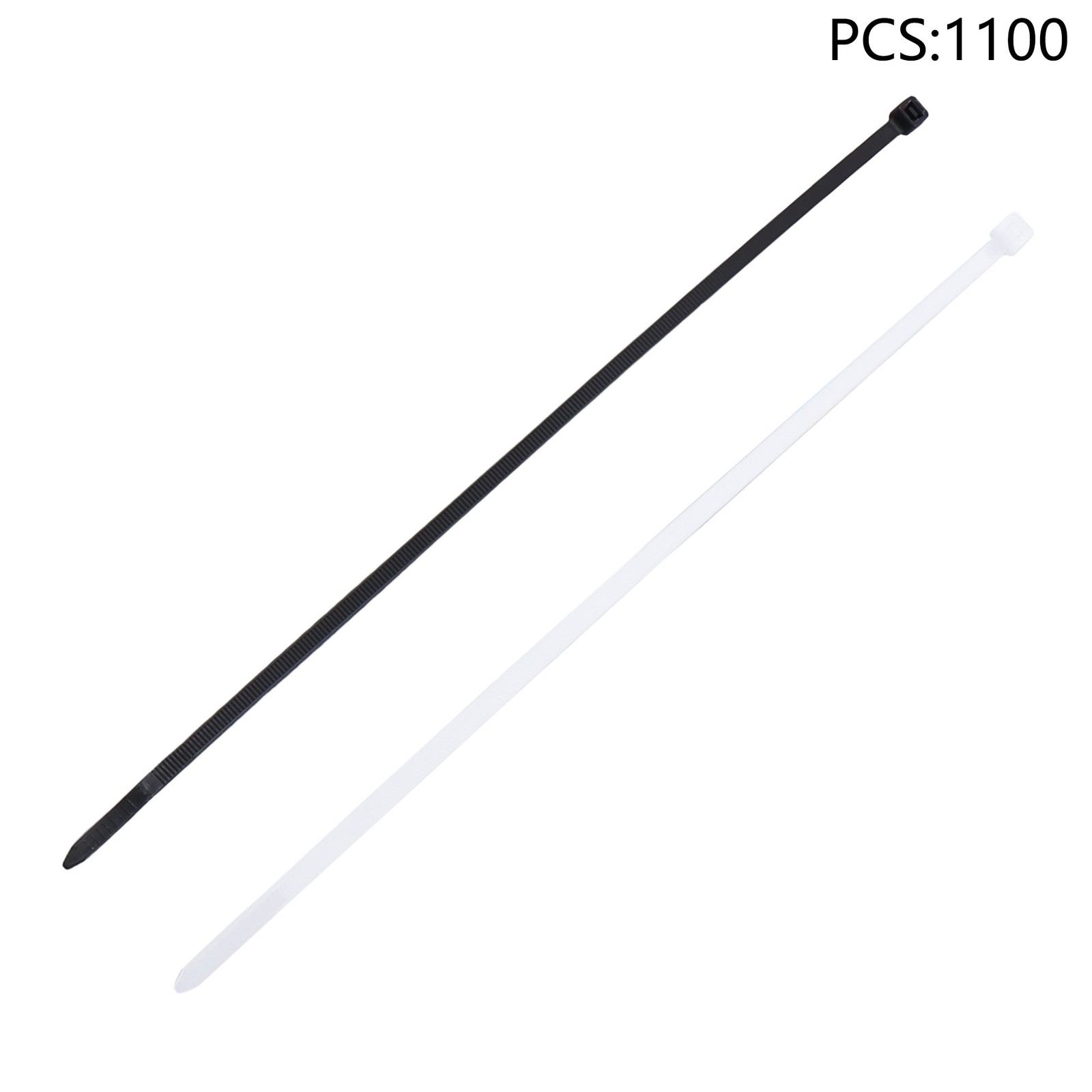 Nylon Self-locking Cable Ties 12" 50 lbs — 1000-Pack Black, 100-Pack White