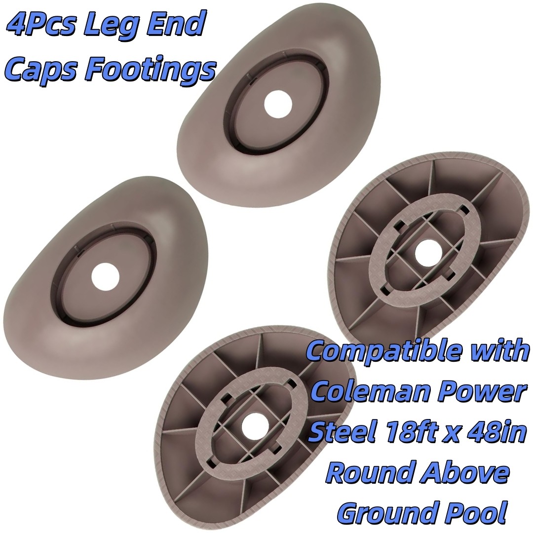 Leg End Caps Footings Fits Coleman Power Steel 18'x48" Round Above Ground Pool