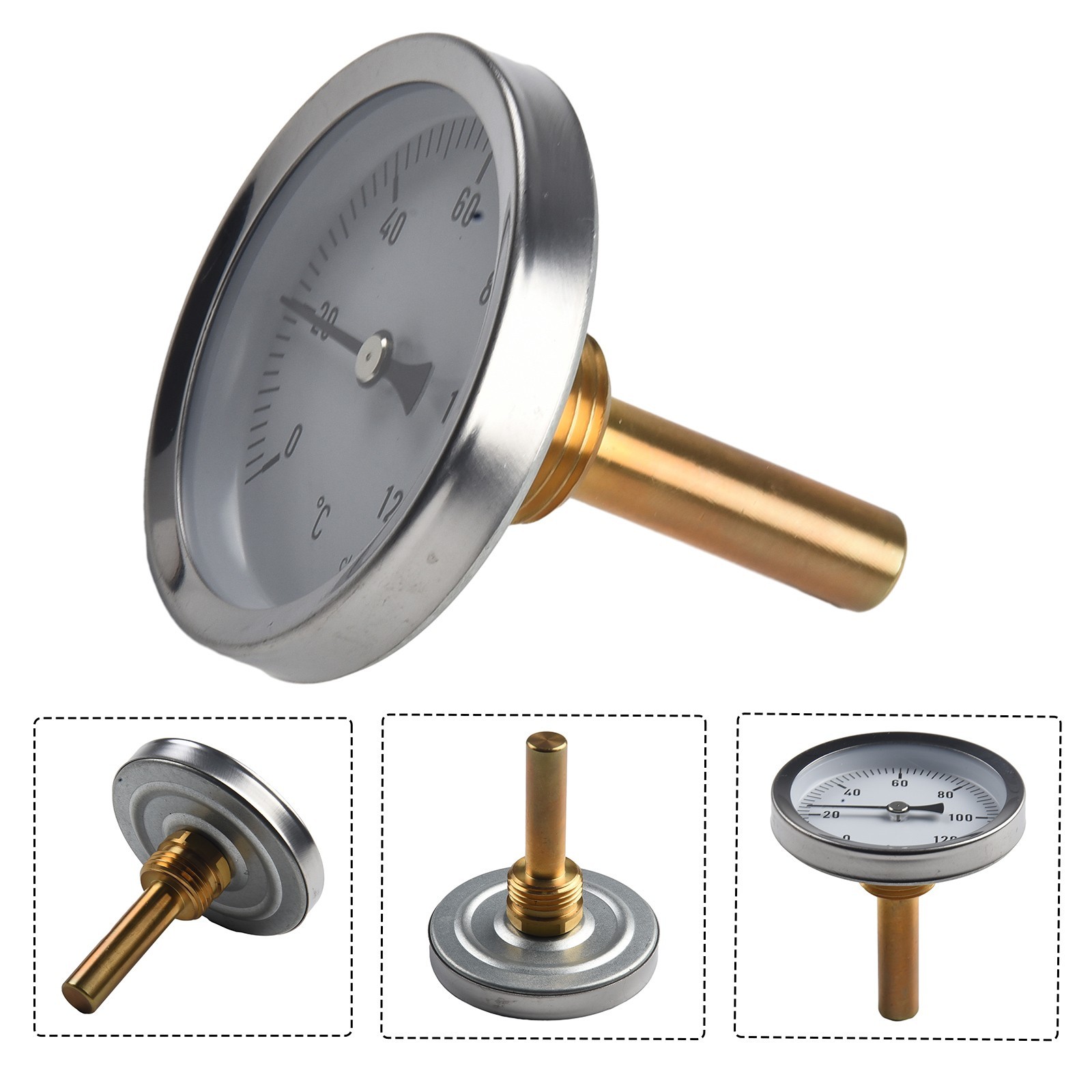 Hot Water Pipe Thermometer Temperature Gauge Metal 0-120?? 63mm for DIAL Parts