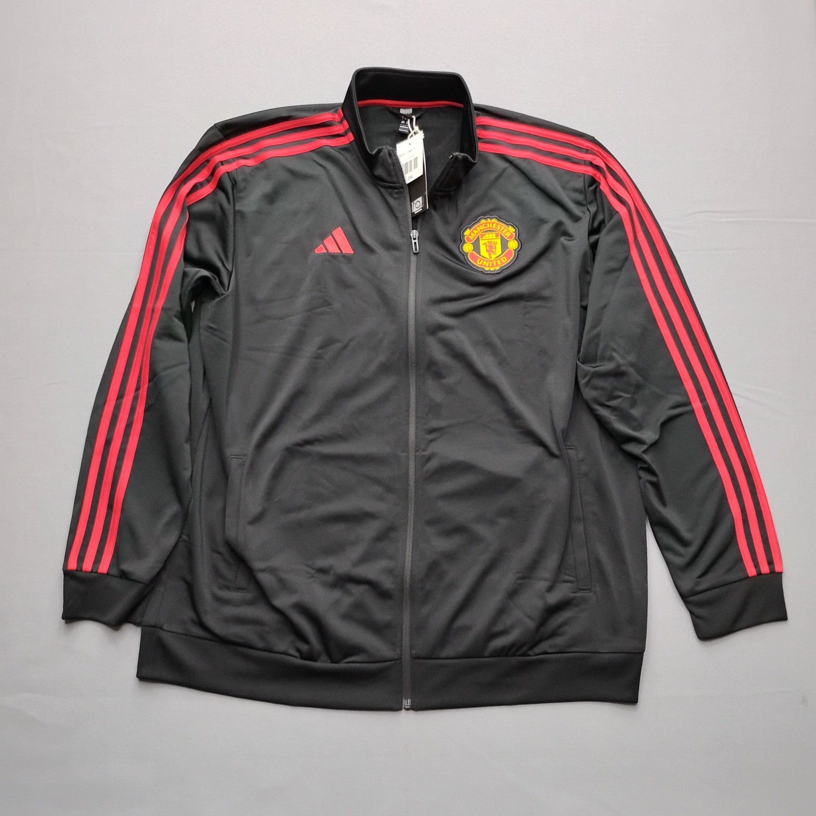 Adidas Manchester United DNA Track Top Jacket Mens XXL Black Red IT4177 Soccer