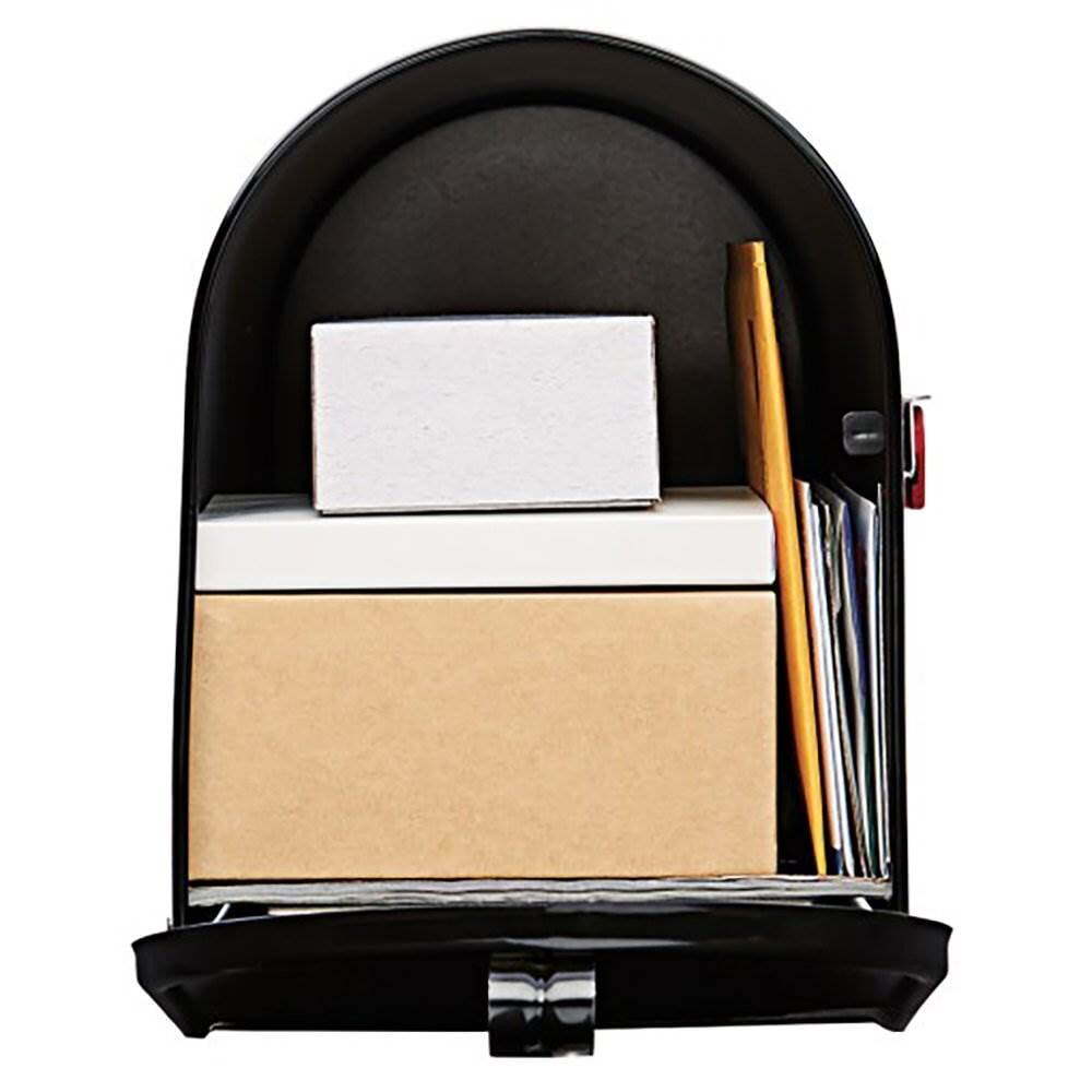 Architectural Mailboxes Elite Black Post Mount Mailbox, Steel, Rust Resistant