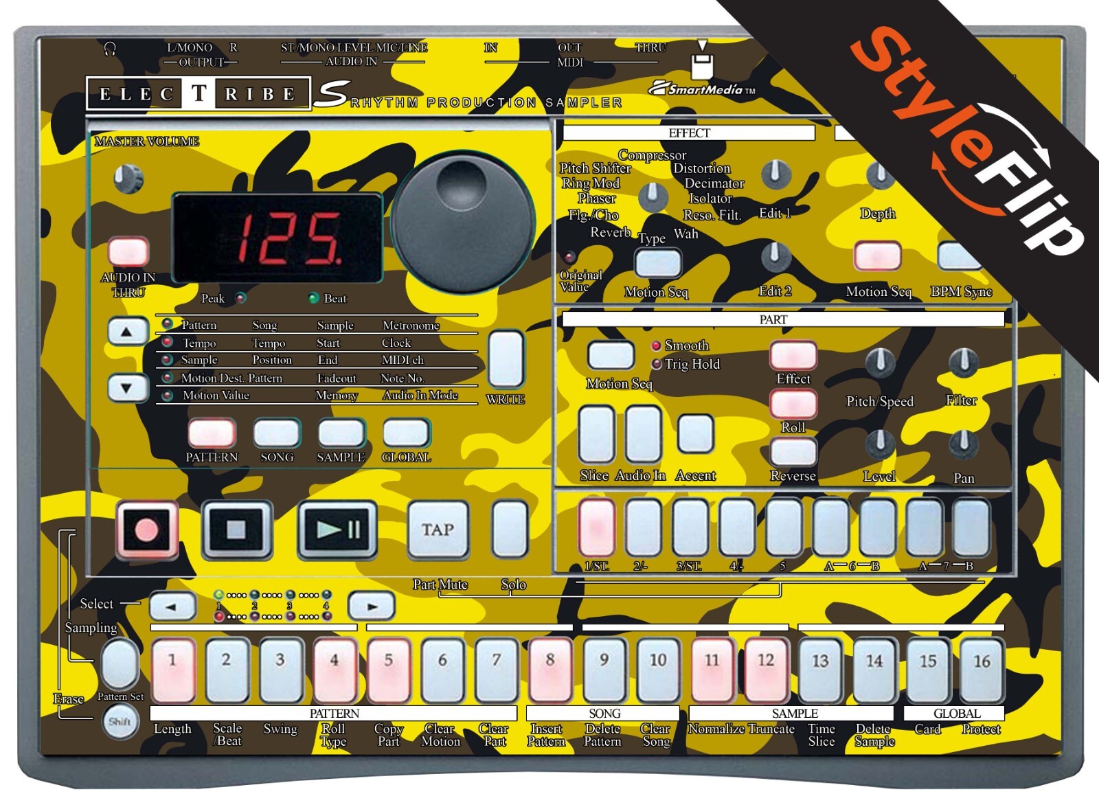 Korg Electribe ES-1 Skin | Yellow Camo | Protective Decal | StyleFlip Skins