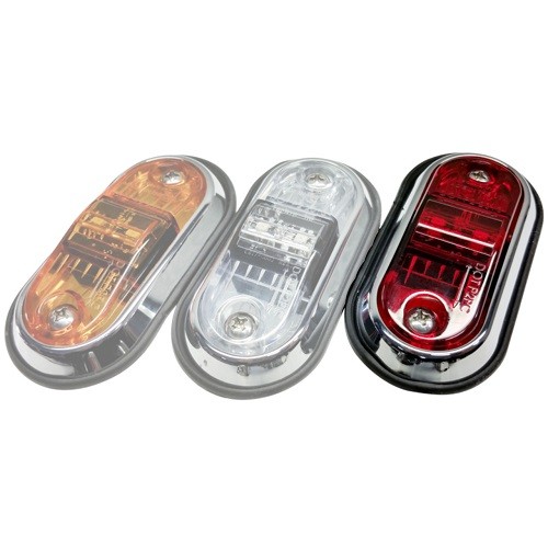 TecNiq S17-RCG0-1 S17 Red PCP2 Marker Light Clear Lens Self Ground Pigtail - 1EA