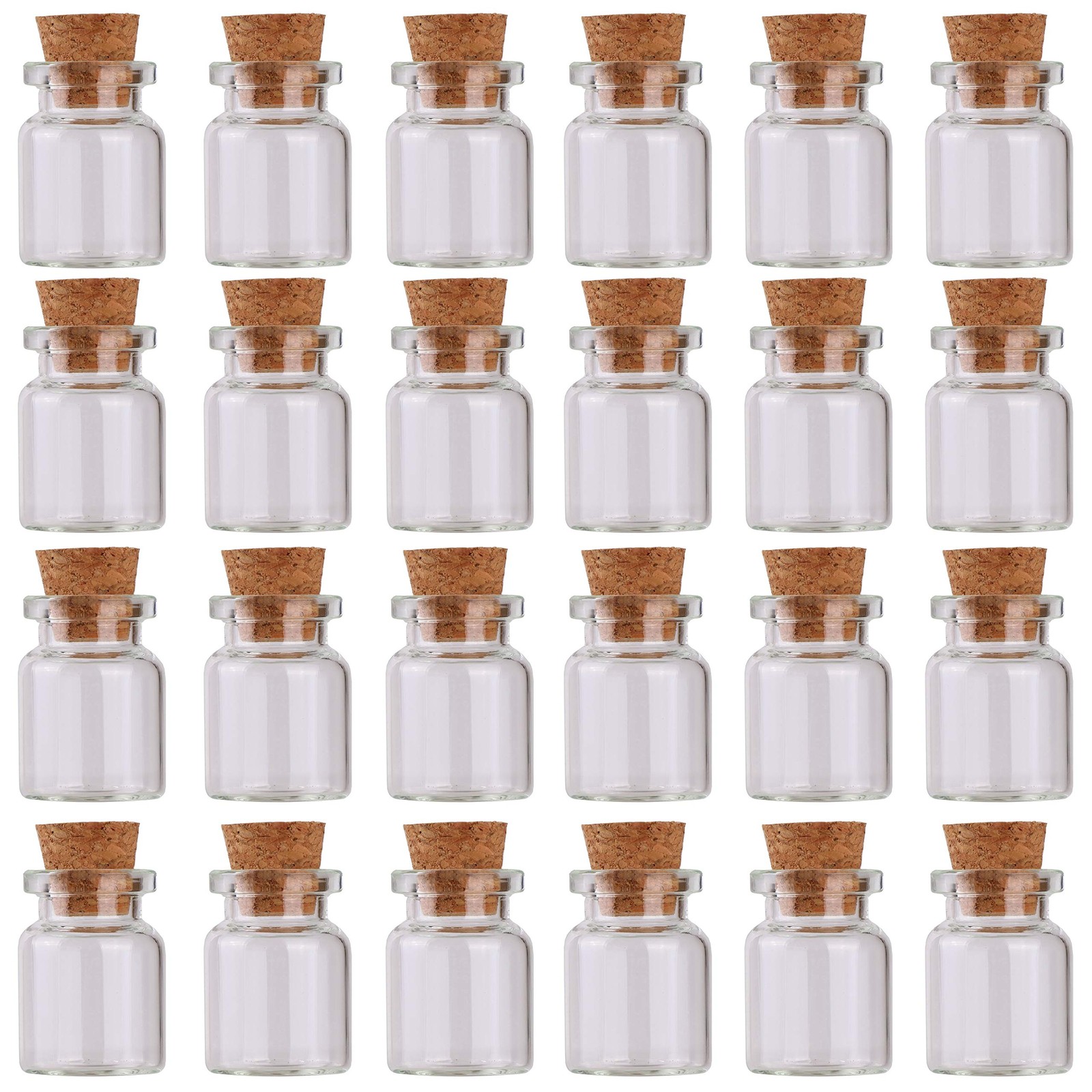 24pcs Mini Glass Bottles with Cork Stoppers 5ml DIY Art Crafts Storage Container