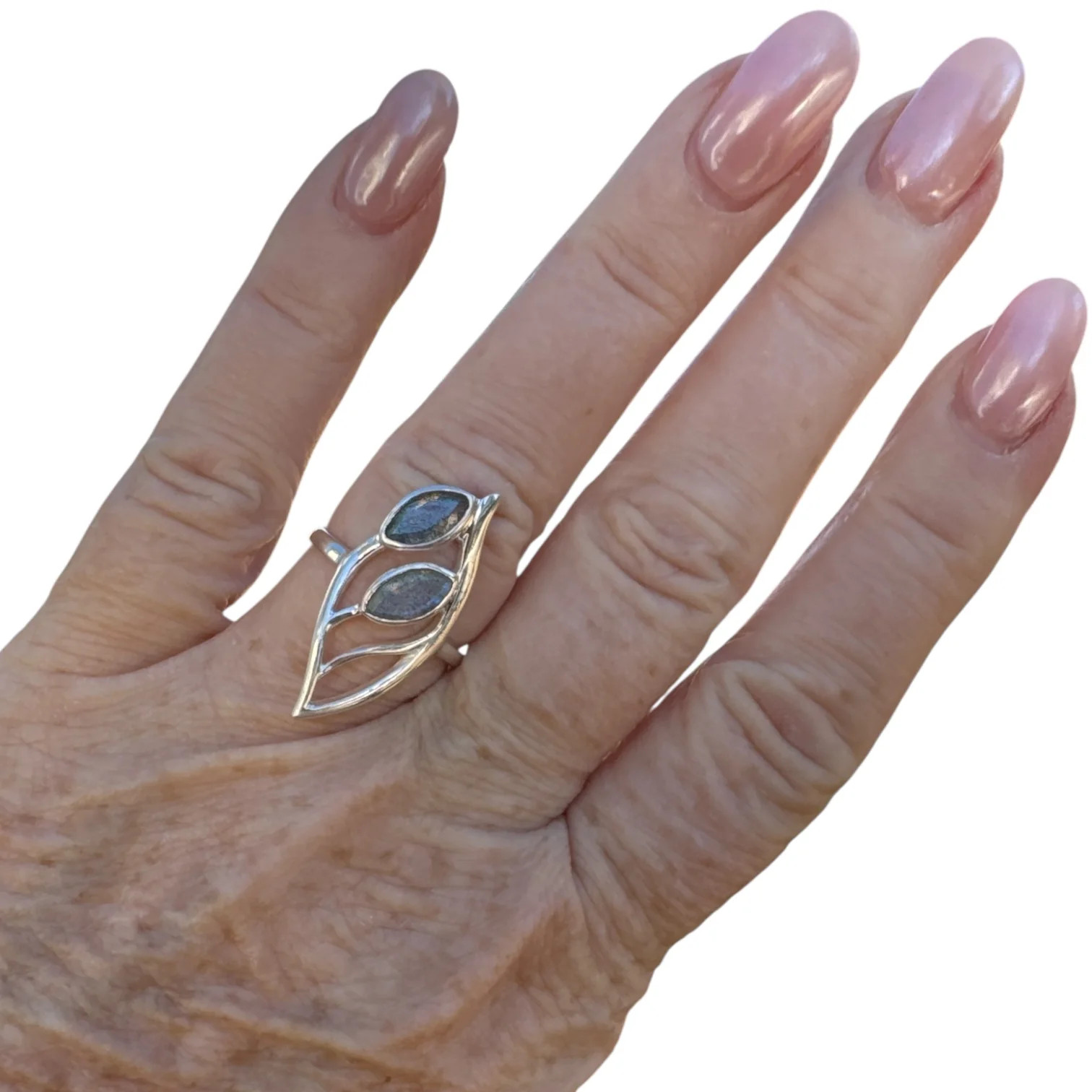 Labradorite Solid 925 Sterling Silver Ring 8
