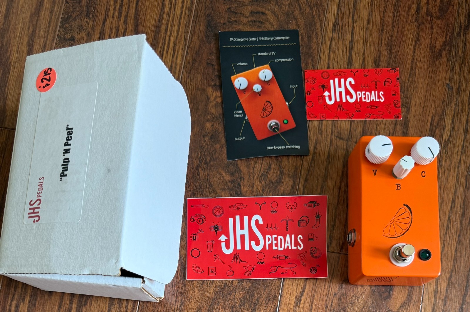 2012 JHS Pulp 'N Peel Guitar Compressor Pedal w/ Original Box