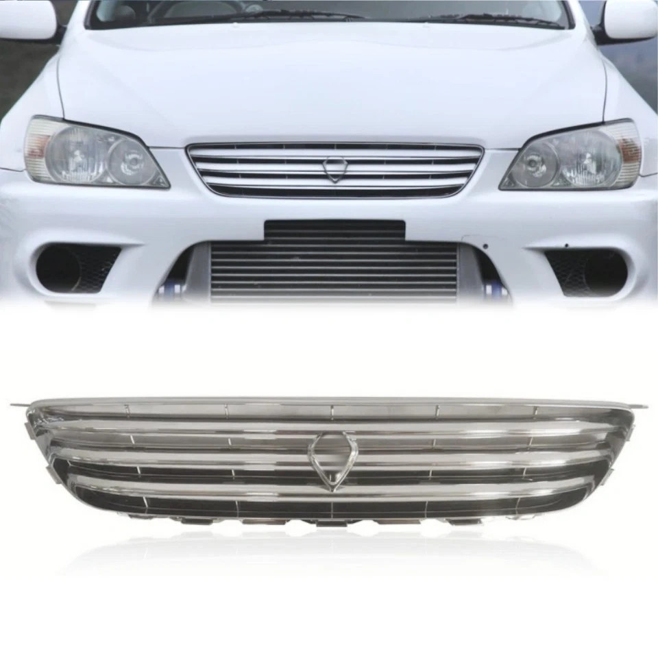 Front Chrome Grille For 2001-2005 Lexus IS300 IS200 Altezza Style W/Black Emblem