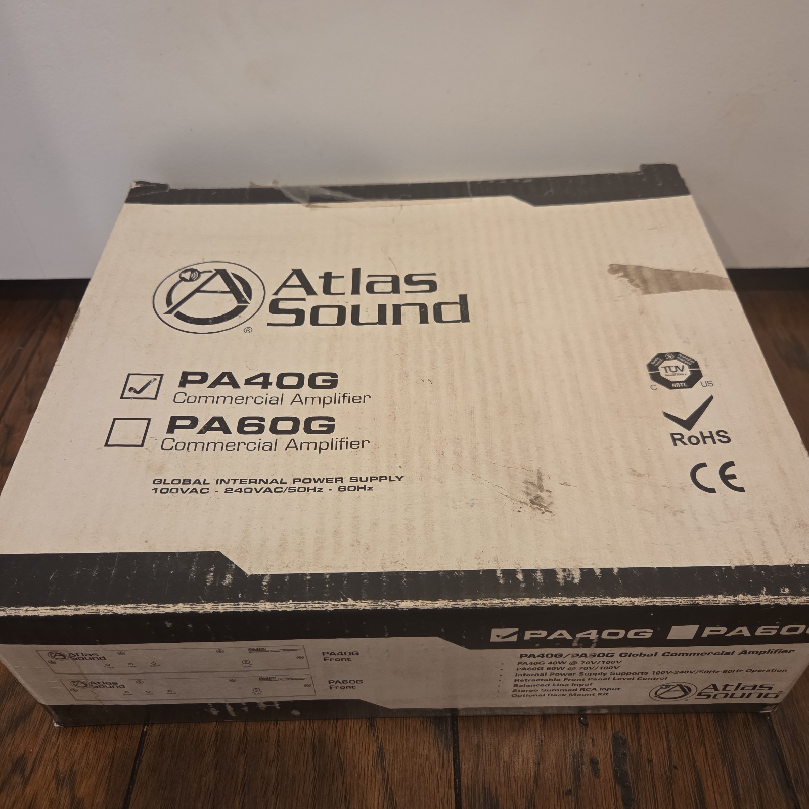 ATLAS SOUND PA40G Commercial Power 40 Watt Amplifier W/ Power Cord